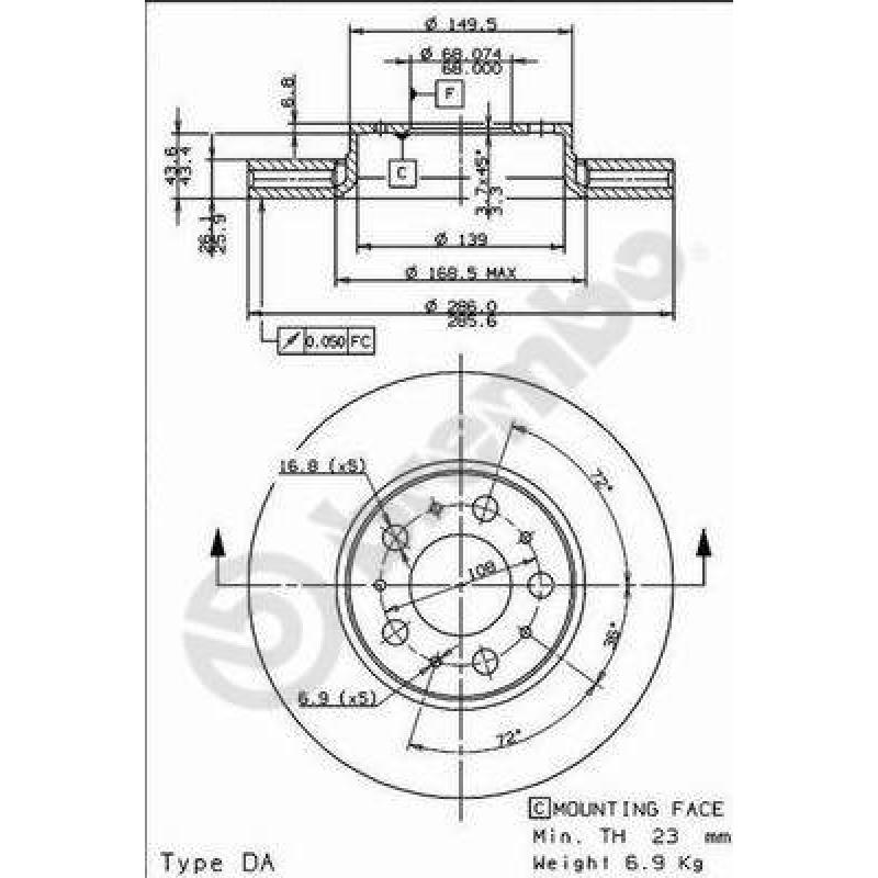 Jeu de 2 disques de frein avant BREMBO 09.8633.75 - Visuel 1