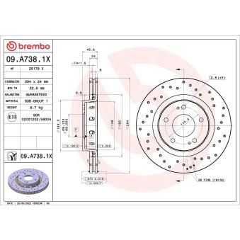 Jeu de 2 disques de frein avant BREMBO OEM 4615A179
