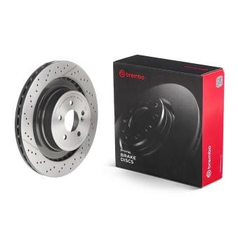 Jeu de 2 disques de frein arrière BREMBO 09.A822.11 pour VOLKSWAGEN PASSAT E 63 AMG - 585cv