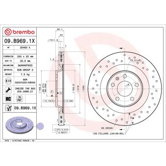 Jeu de 2 disques de frein arrière BREMBO OEM 4H0615601D