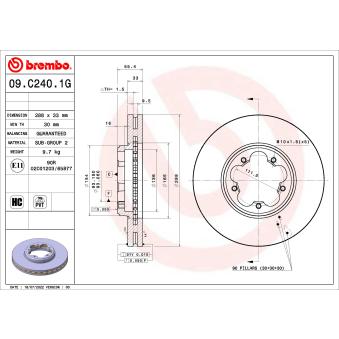 Jeu de 2 disques de frein arrière BREMBO [09.C240.1G]
