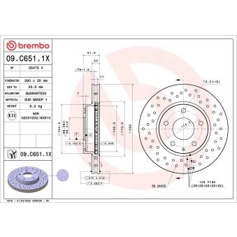 Jeu de 2 disques de frein avant BREMBO 09.C651.1X