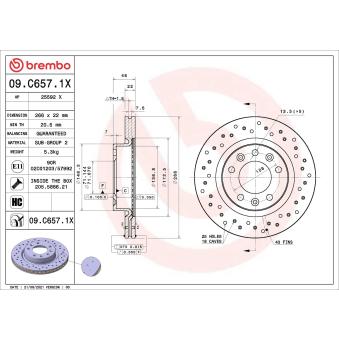 Jeu de 2 disques de frein avant BREMBO OEM 1610704680