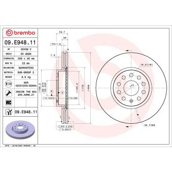 Jeu de 2 disques de frein avant BREMBO [09.E948.11]