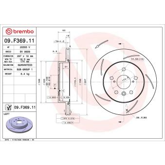 Jeu de 2 disques de frein avant BREMBO [09.F369.11]