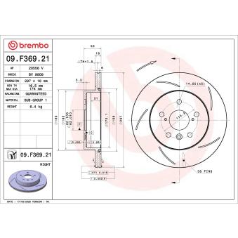 Jeu de 2 disques de frein avant BREMBO [09.F369.21]
