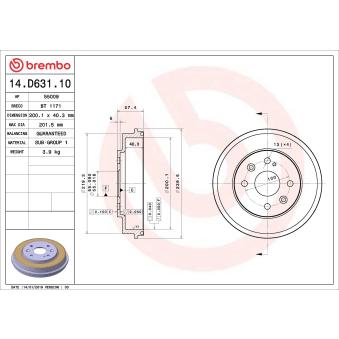 Tambour de frein BREMBO OEM B59626251