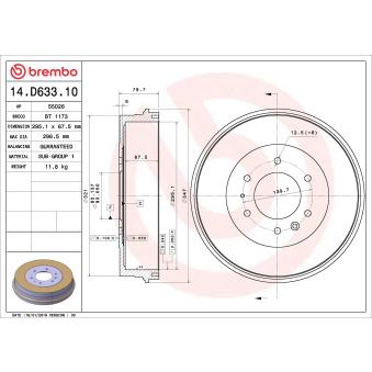 Tambour de frein BREMBO OEM XM341126BA
