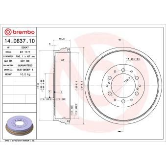 Tambour de frein BREMBO OEM 424310K130