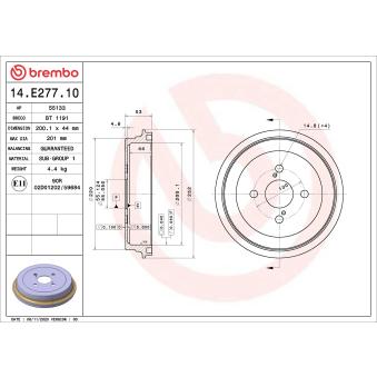 Tambour de frein BREMBO OEM 4243152070