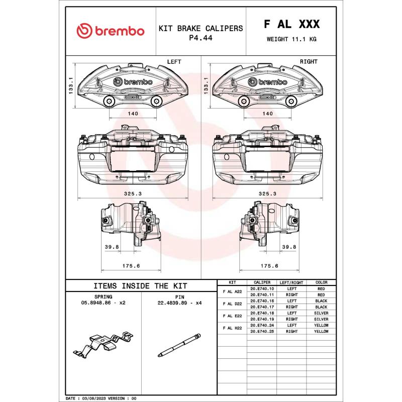 Étrier de frein BREMBO F AL D22 - Visuel 1
