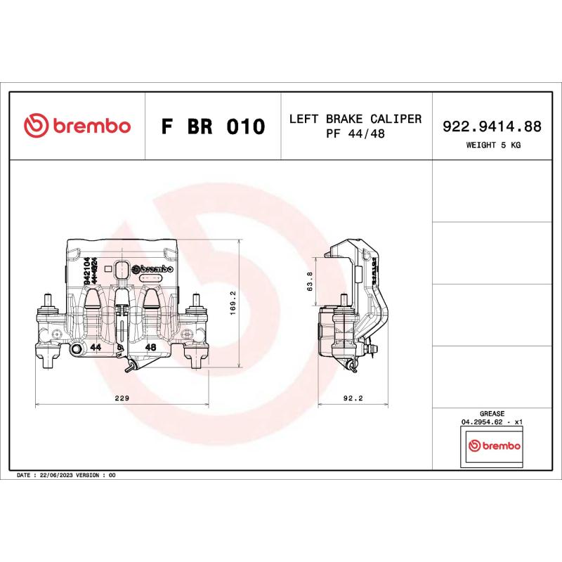 Étrier de frein BREMBO F BR 010 - Visuel 1