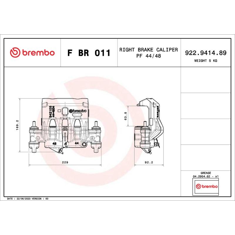 Étrier de frein BREMBO F BR 011 - Visuel 1