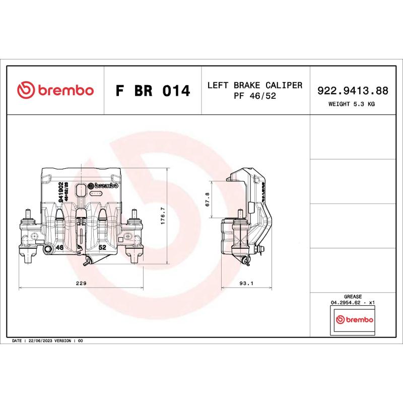 Étrier de frein BREMBO F BR 014 - Visuel 1