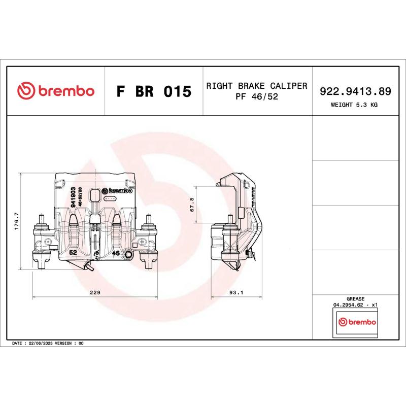 Étrier de frein BREMBO F BR 015 - Visuel 1
