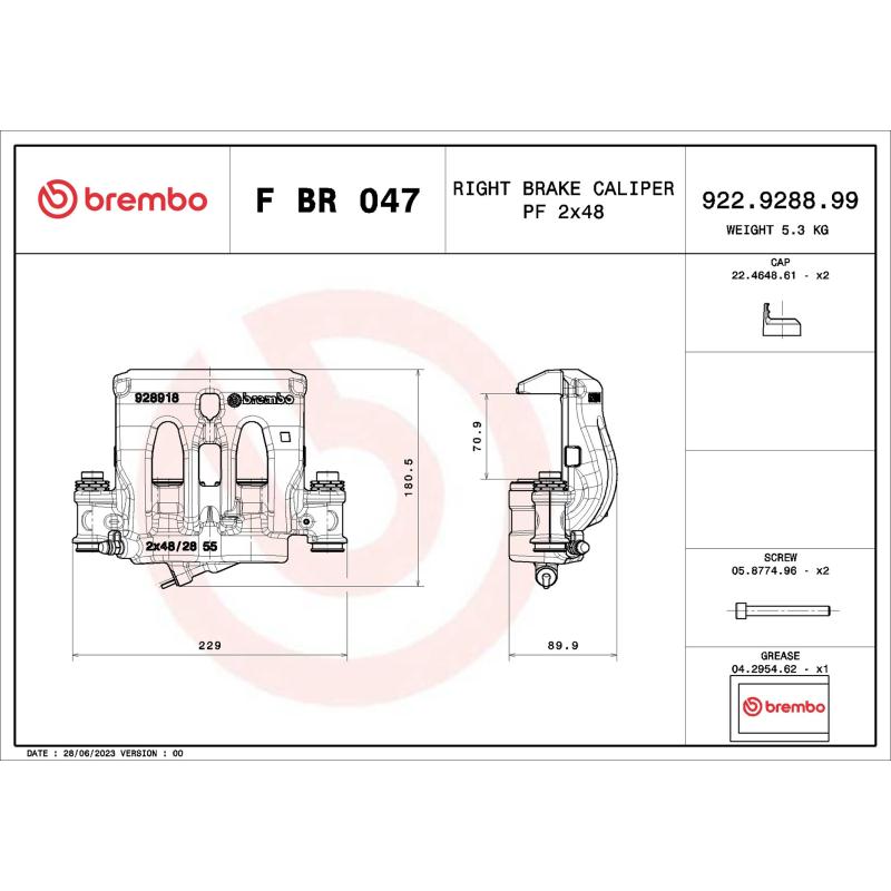 Étrier de frein BREMBO F BR 047 - Visuel 1