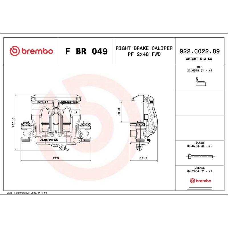 Étrier de frein BREMBO F BR 049 - Visuel 1
