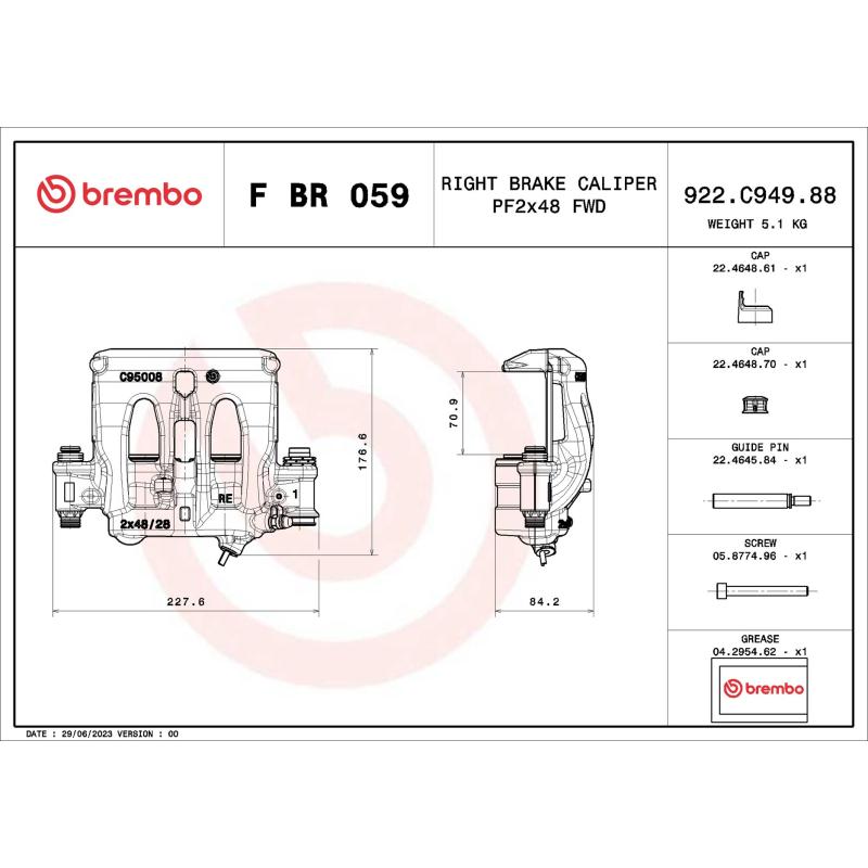 Étrier de frein BREMBO F BR 059 - Visuel 1