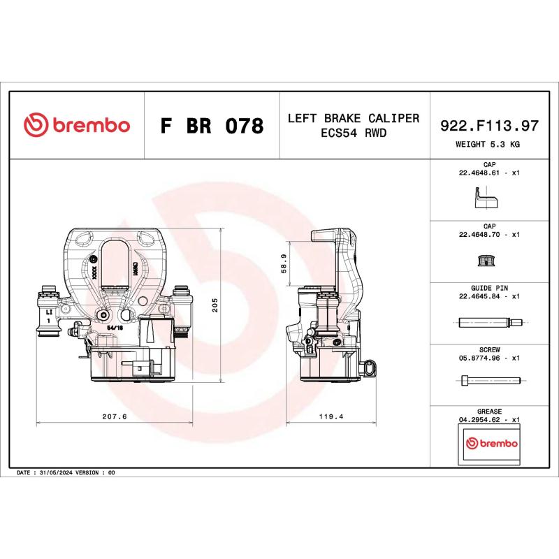 Étrier de frein BREMBO F BR 078 - Visuel 1