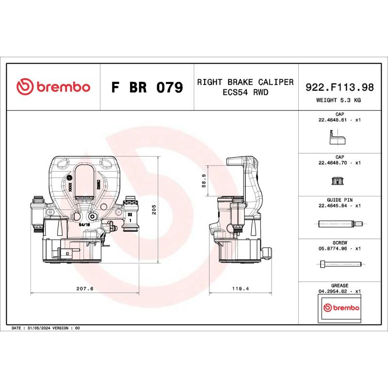 Étrier de frein BREMBO F BR 079 - Visuel 1