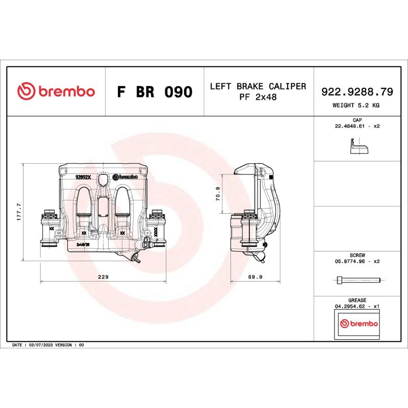 Étrier de frein BREMBO F BR 090 - Visuel 1