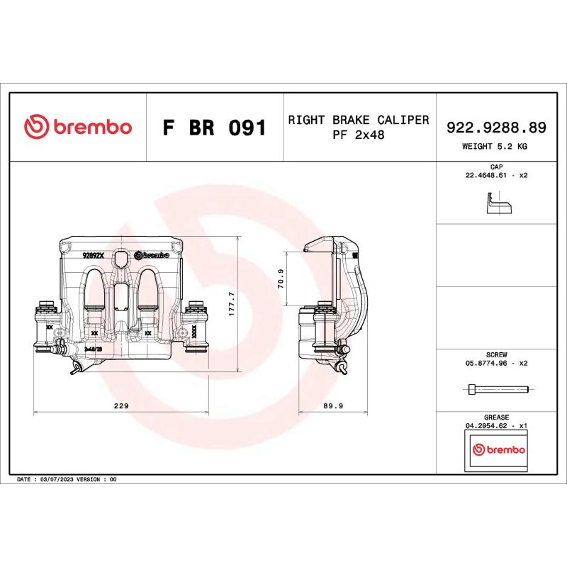 Étrier de frein BREMBO F BR 091 - Visuel 1