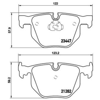 Jeu de 4 plaquettes de frein arrière BREMBO OEM 34216761285 Jeu de 4 plaquettes de frein arrière BREMBO OEM 34216761285