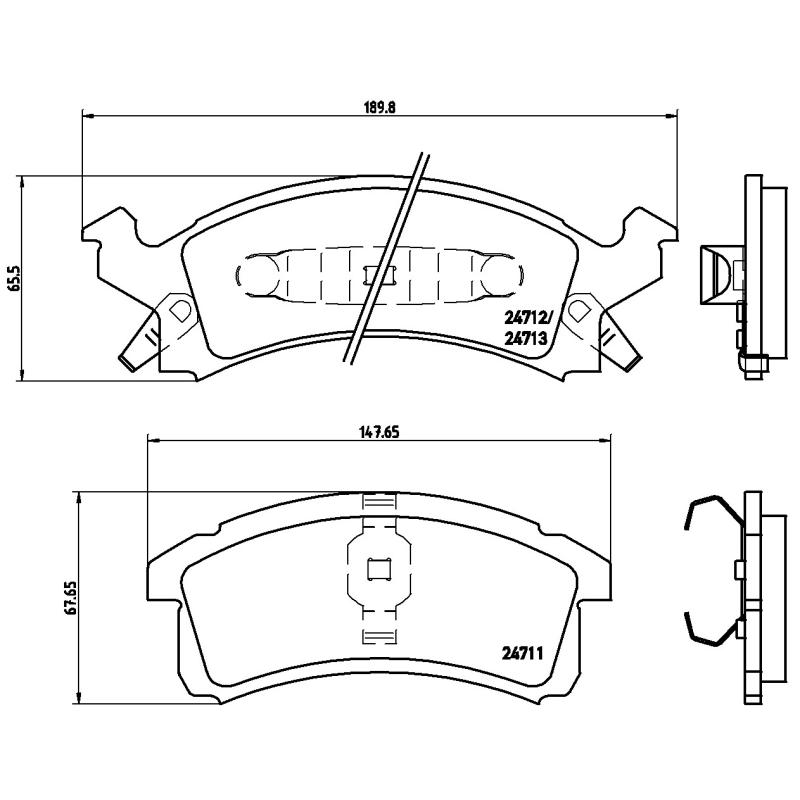 Jeu de 4 plaquettes de frein avant BREMBO P 07 004 - Visuel 1