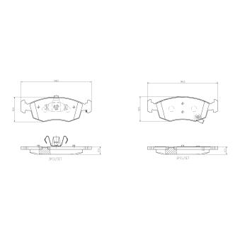 Jeu de 4 plaquettes de frein avant BREMBO [P 11 031]