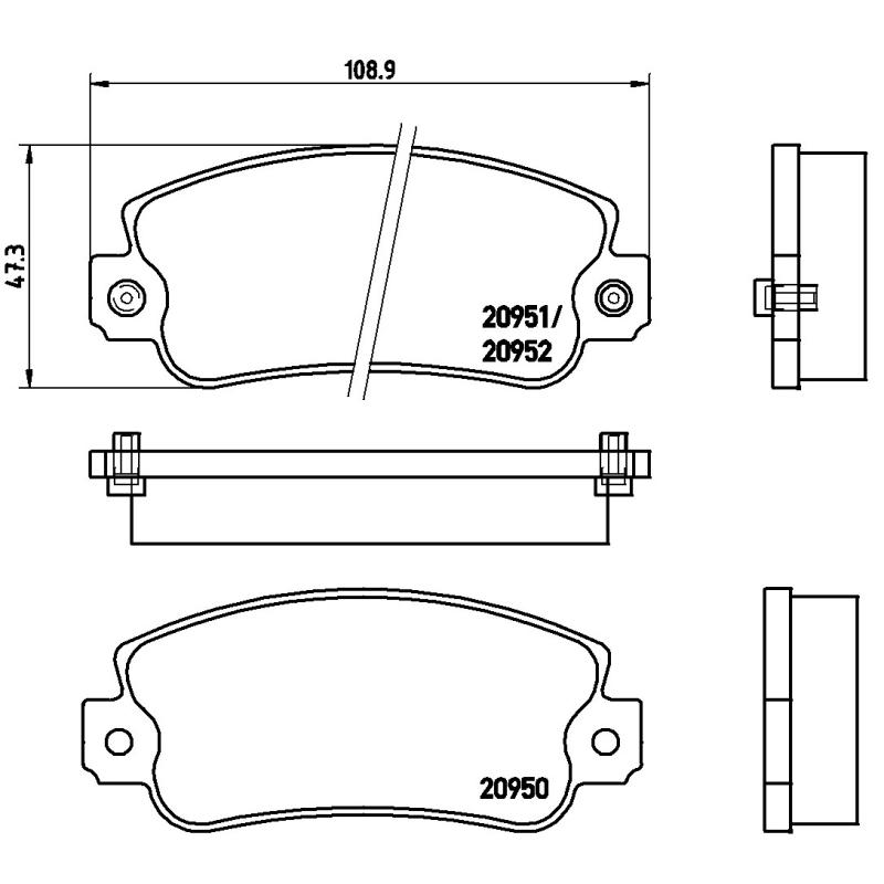 Jeu de 4 plaquettes de frein avant BREMBO P 23 013 - Visuel 1
