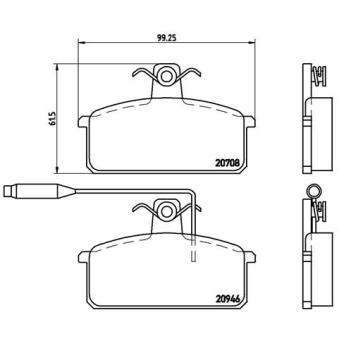 Jeu de 4 plaquettes de frein avant BREMBO OEM se127165081a Jeu de 4 plaquettes de frein avant BREMBO OEM se127165081a