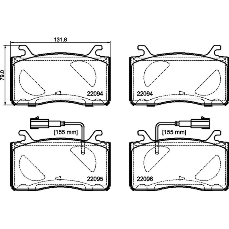 Jeu de 4 plaquettes de frein avant BREMBO P 23 187 - Visuel 1