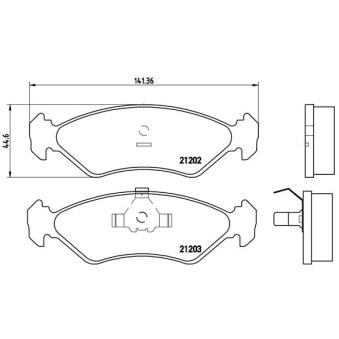 Jeu de 4 plaquettes de frein avant BREMBO OEM 89FB2K021CA
