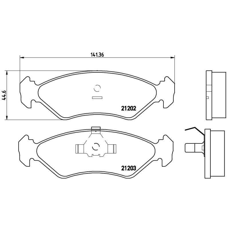 Jeu de 4 plaquettes de frein avant BREMBO P 24 028 - Visuel 1