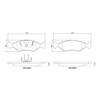 Jeu de 4 plaquettes de frein avant BREMBO OEM 6147496