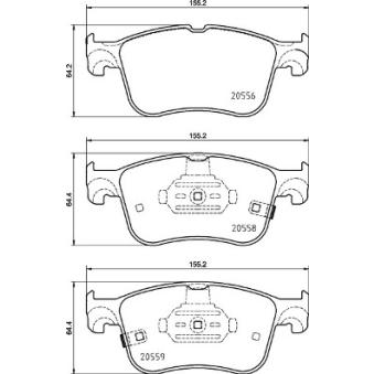Jeu de 4 plaquettes de frein avant BREMBO OEM KTJX612K021CEA