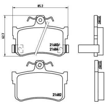 Jeu de 4 plaquettes de frein arrière BREMBO [P 28 027]
