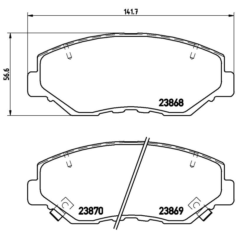 Jeu de 4 plaquettes de frein avant BREMBO P 28 035 - Visuel 1