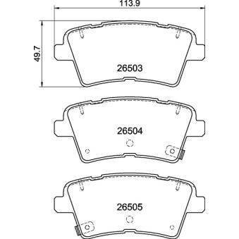 Jeu de 4 plaquettes de frein arrière BREMBO OEM 58302D4A75
