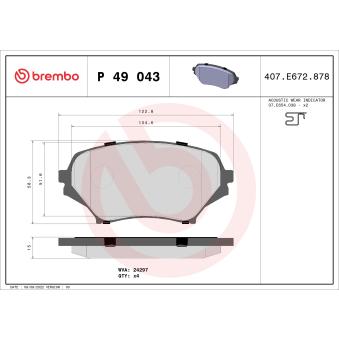 Jeu de 4 plaquettes de frein avant BREMBO [P 49 043]