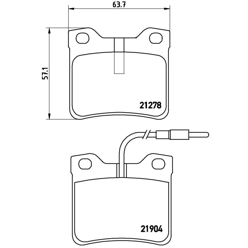 Jeu de 4 plaquettes de frein arrière BREMBO P 50 030 - Visuel 1