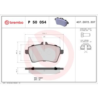 Jeu de 4 plaquettes de frein avant BREMBO [P 50 054]