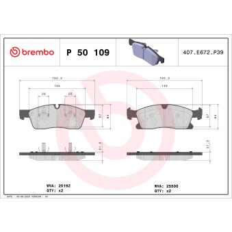 Jeu de 4 plaquettes de frein avant BREMBO OEM 0074208020