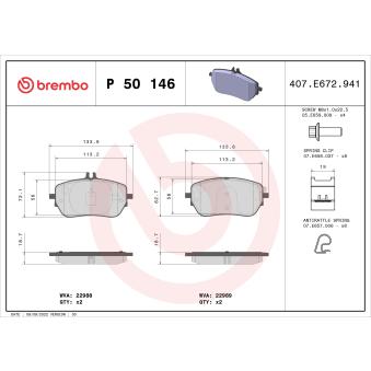 Jeu de 4 plaquettes de frein avant BREMBO [P 50 146]