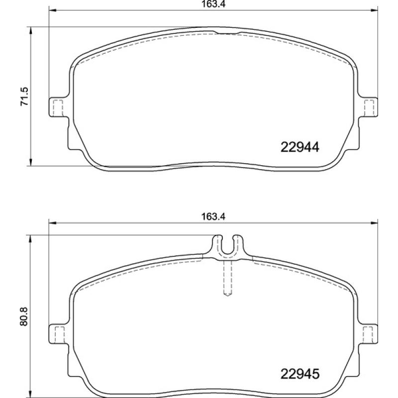 Jeu de 4 plaquettes de frein avant BREMBO P 50 152 - Visuel 1