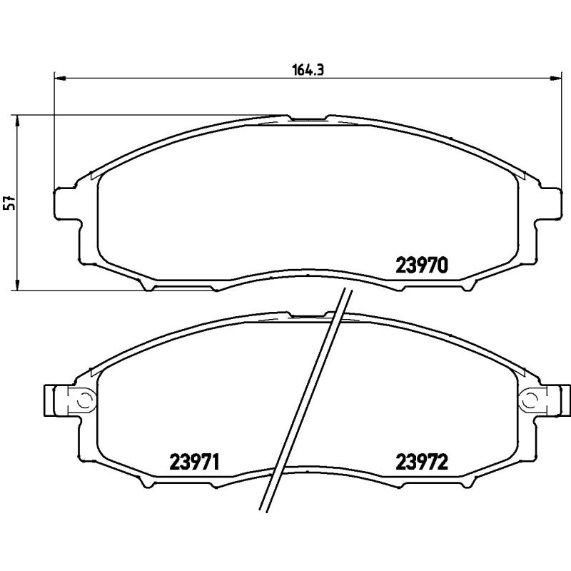 Jeu de 4 plaquettes de frein avant BREMBO P 56 049 - Visuel 1