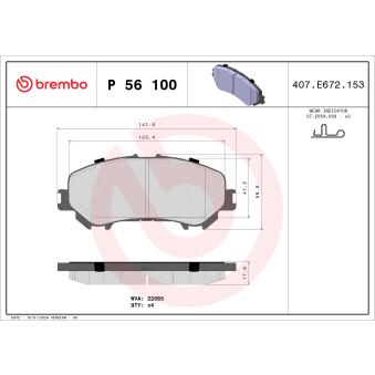 Jeu de 4 plaquettes de frein avant BREMBO [P 56 100]