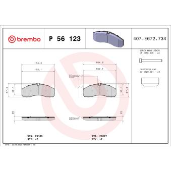 Jeu de 4 plaquettes de frein avant BREMBO OEM D1060MB20C