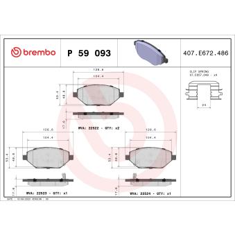 Jeu de 4 plaquettes de frein avant BREMBO OEM 42364987