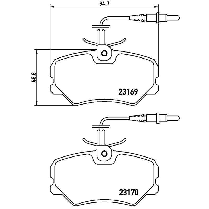 Jeu de 4 plaquettes de frein avant BREMBO P 61 050 - Visuel 1